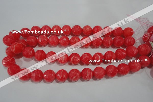 CRC516 15.5 inches 16mm faceted round synthetic rhodochrosite beads