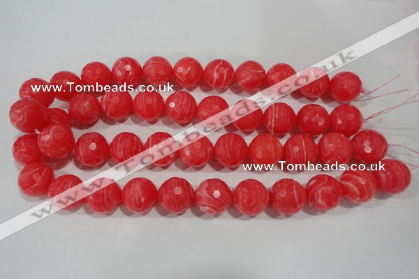 CRC517 15.5 inches 18mm faceted round synthetic rhodochrosite beads