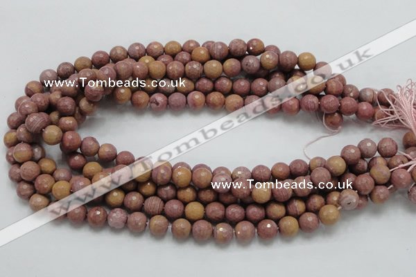 CRC59 15.5 inches 10mm faceted round rhodochrosite gemstone beads