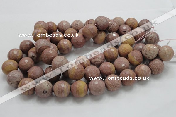 CRC64 15.5 inches 20mm faceted round rhodochrosite gemstone beads