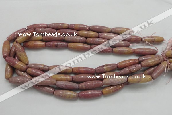 CRC69 15.5 inches 10*30mm rice rhodochrosite gemstone beads