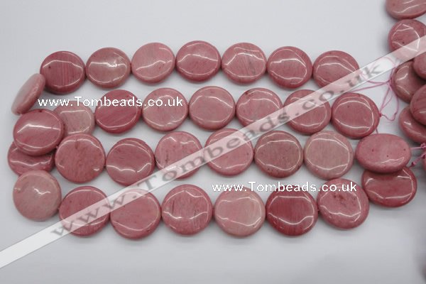 CRC694 15.5 inches 25mm flat round rhodochrosite beads wholesale