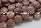 CRC71 15.5 inches 10mm flat round rhodochrosite gemstone beads