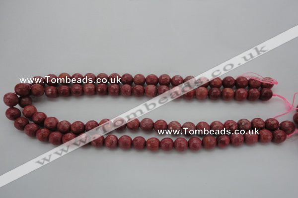 CRC802 15.5 inches 8mm faceted round Brazilian rhodochrosite beads