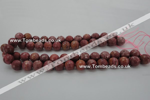 CRC804 15.5 inches 12mm faceted round Brazilian rhodochrosite beads