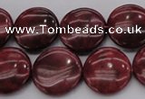 CRC817 15.5 inches 18mm flat round Brazilian rhodochrosite beads