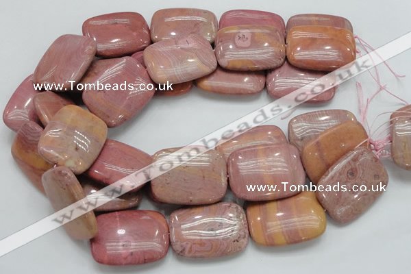 CRC84 15.5 inches 30*40mm rectangle rhodochrosite gemstone beads