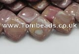 CRC85 15.5 inches 13*13mm diamond rhodochrosite gemstone beads