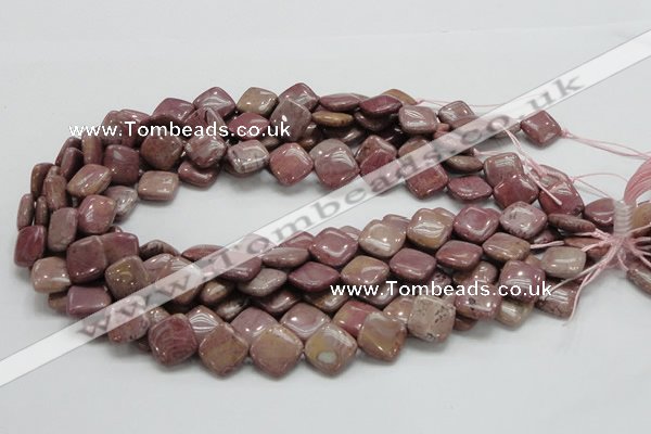 CRC85 15.5 inches 13*13mm diamond rhodochrosite gemstone beads