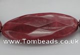 CRC862 15.5 inches 25*50mm faceted oval Brazilian rhodochrosite beads