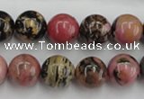 CRD04 15.5 inches 12mm round natural rhodonite gemstone beads