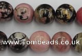 CRD05 15.5 inches 14mm round natural rhodonite gemstone beads