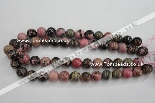 CRD05 15.5 inches 14mm round natural rhodonite gemstone beads