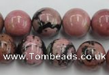 CRD06 15.5 inches 16mm round natural rhodonite gemstone beads