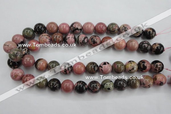 CRD06 15.5 inches 16mm round natural rhodonite gemstone beads