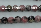 CRD12 15.5 inches 8mm faceted round rhodonite gemstone beads