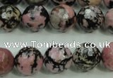 CRD17 15.5 inches 16mm faceted round rhodonite gemstone beads