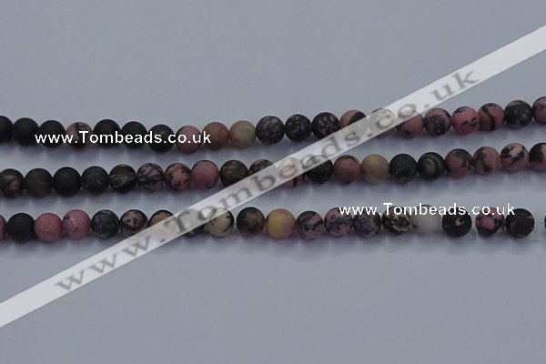 CRD24 15.5 inches 6mm round matte rhodonite beads wholesale