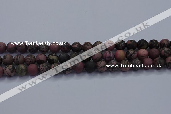 CRD26 15.5 inches 10mm round matte rhodonite beads wholesale