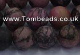 CRD27 15.5 inches 12mm round matte rhodonite beads wholesale