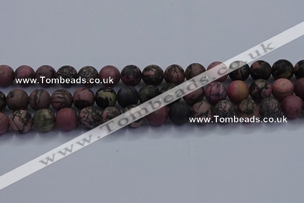 CRD27 15.5 inches 12mm round matte rhodonite beads wholesale