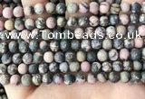 CRD31 15.5 inches 6mm round matte rhodonite beads wholesale