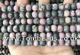 CRD32 15.5 inches 8mm round matte rhodonite beads wholesale