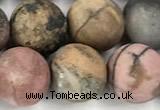 CRD369 15 inches 12mm round matte rhodonite beads