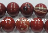 CRE03 16 inches 18mm round natural red jasper beads wholesale