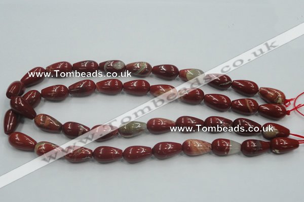 CRE04 16 inches 10*20mm teardrop natural red jasper beads wholesale