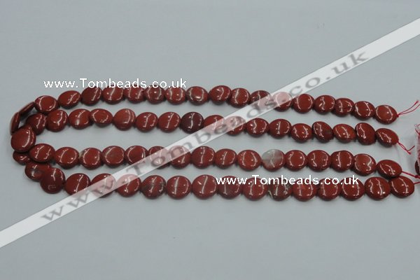 CRE06 16 inches 12mm flat round natural red jasper beads wholesale