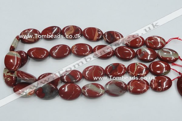 CRE12 16 inches 18*25mm oval natural red jasper beads wholesale