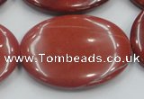 CRE14 16 inches 30*40mm oval natural red jasper beads wholesale