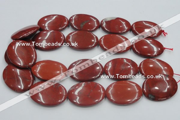 CRE14 16 inches 30*40mm oval natural red jasper beads wholesale