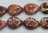 CRE15 16 inches 13*18mm flat teardrop natural red jasper beads wholesale