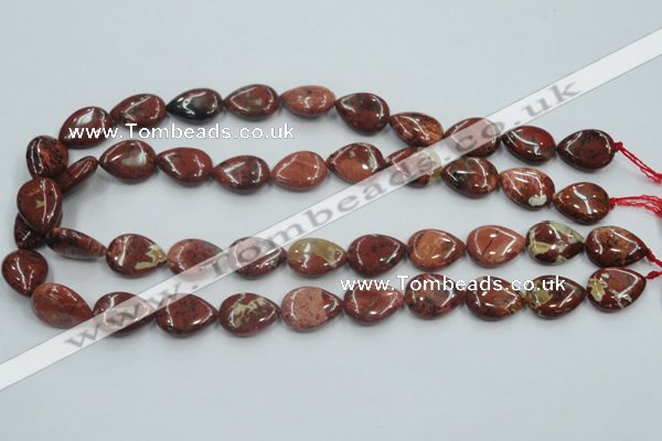 CRE15 16 inches 13*18mm flat teardrop natural red jasper beads wholesale