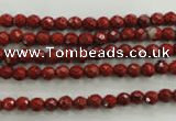 CRE151 15.5 inches 4mm faceted round red jasper beads wholesale