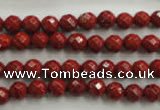 CRE152 15.5 inches 6mm faceted round red jasper beads wholesale