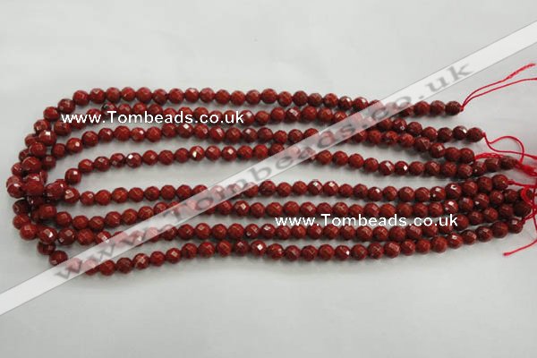 CRE152 15.5 inches 6mm faceted round red jasper beads wholesale