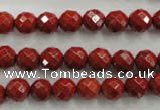 CRE153 15.5 inches 8mm faceted round red jasper beads wholesale