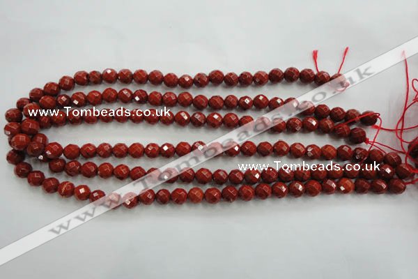 CRE153 15.5 inches 8mm faceted round red jasper beads wholesale