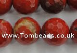 CRE159 15.5 inches 20mm faceted round red jasper beads wholesale