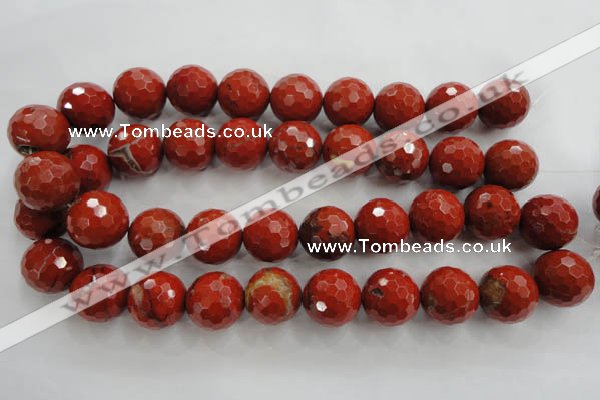 CRE159 15.5 inches 20mm faceted round red jasper beads wholesale