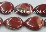 CRE16 16 inches 18*25mm flat teardrop natural red jasper beads wholesale