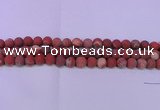 CRE160 15.5 inches 4mm round matte red jasper beads