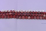CRE163 15.5 inches 10mm round matte red jasper beads