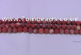 CRE165 15.5 inches 14mm round matte red jasper beads