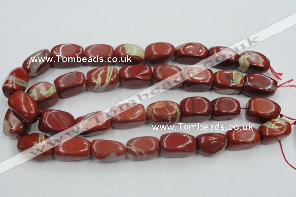 CRE21 16 inches 16*25mm nugget natural red jasper beads wholesale