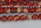 CRE330 15.5 inches 4mm faceted round red jasper beads