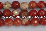 CRE331 15.5 inches 6mm faceted round red jasper beads